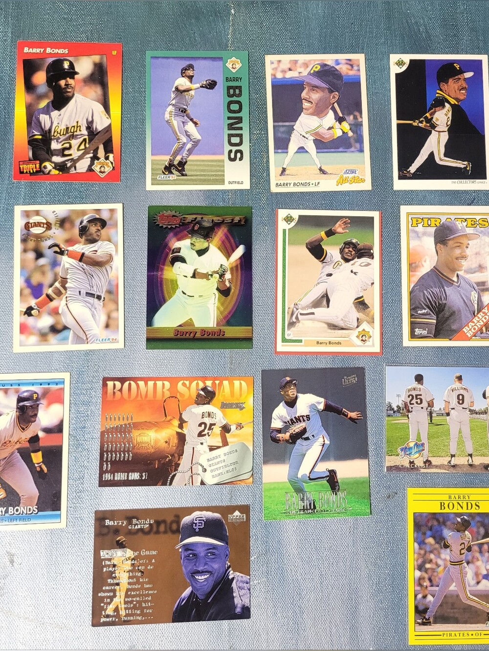 Barry Bonds Baseball Trading Card Lot